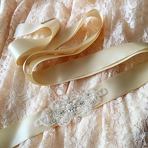 TOPQUEEN boda moldeado de novia fajas cinturón cinturones de mujer hoja para la boda (Peach Puff)