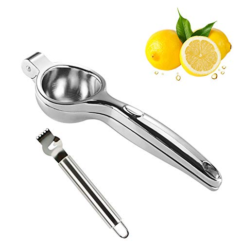 TOPSEAS Exprimidor Limón Manual, Exprimidor Manual,Exprimidor Manual de Aleación de Zinc,Prensa de Mano Jugo de Clip Fruta para Limón y Naranjas ect,Incluye rascador de limón