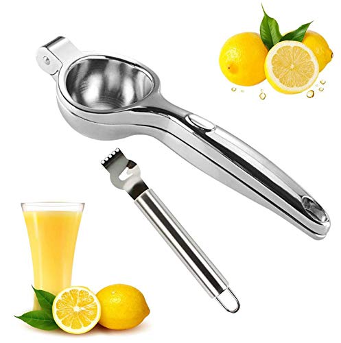 TOPSEAS Exprimidor Limón Manual, Exprimidor Manual,Exprimidor Manual de Aleación de Zinc,Prensa de Mano Jugo de Clip Fruta para Limón y Naranjas ect,Incluye rascador de limón