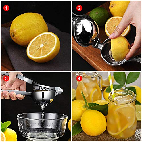 TOPSEAS Exprimidor Limón Manual, Exprimidor Manual,Exprimidor Manual de Aleación de Zinc,Prensa de Mano Jugo de Clip Fruta para Limón y Naranjas ect,Incluye rascador de limón