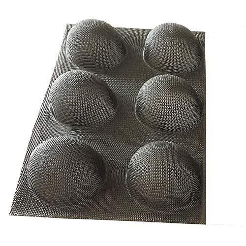 Topxingch - Molde de silicona antiadherente para hornear pan, hamburguesas y pan, 6 agujeros negro