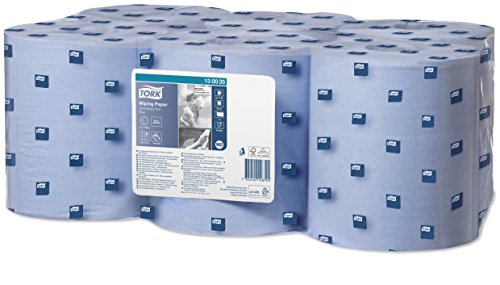 Tork 130035 Papel de secado Premium / Paños de papel compatibles con el sistema M2 / 6 x bobinas / 1 capa / Azul