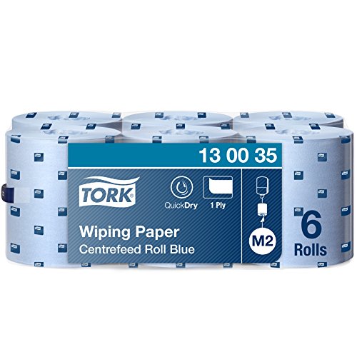 Tork 130035 Papel de secado Premium / Paños de papel compatibles con el sistema M2 / 6 x bobinas / 1 capa / Azul