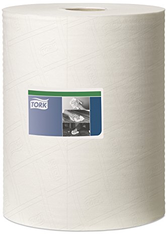 Tork 530137 Paño de limpieza ultrarresistente Premium/1 capa/Papel multiuso compatible con los sistemas W1, W2 y W3/1 bobina x 106,4 m de largo/color blanco