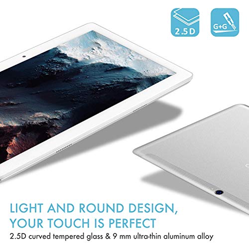 TOSCIDO 4G LTE Tablet 10 Pulgadas - Android 10.0 ,4GB RAM,64GB ROM,Octa Core ,Doule Sim,WiFi,Doble Altavoz Estéreo - Plata