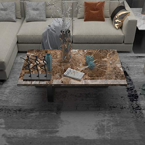 TOTIO - Papel pintado de mármol para puerta de mesa, color marrón, 40CMx 3M" , vinilo autoadhesivo, de mármol, papel de contacto de granito, con parte trasera adhesiva, de plástico, para estante