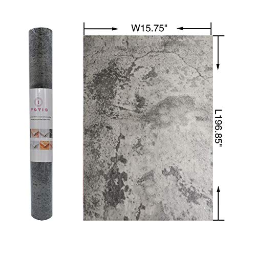 TOTIO Papel pintado industrial con efecto de hormigón con textura Cemento Papel de contacto para despegar y pegar gris Pegatinas autoadhesivas para muebles Pegatinas de pared de cocina