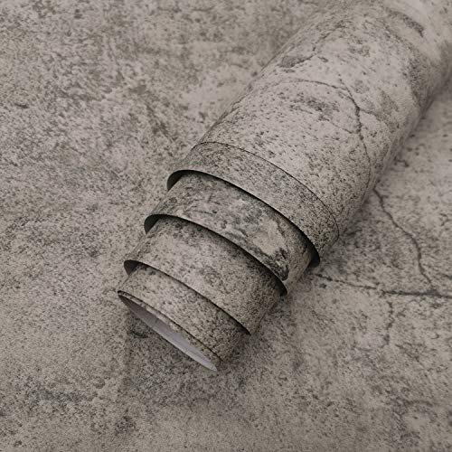 TOTIO Papel pintado industrial con efecto de hormigón con textura Cemento Papel de contacto para despegar y pegar gris Pegatinas autoadhesivas para muebles Pegatinas de pared de cocina