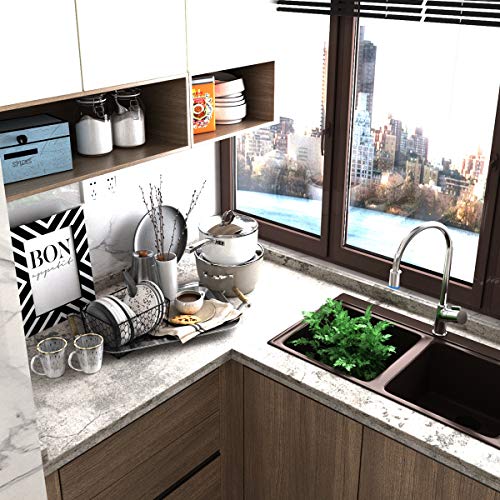 TOTIO Papel pintado industrial con efecto de hormigón con textura Cemento Papel de contacto para despegar y pegar gris Pegatinas autoadhesivas para muebles Pegatinas de pared de cocina