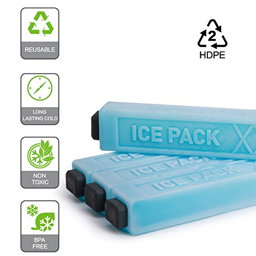 TOURIT - Paquetes de hielo reutilizables de larga duración para congelador, mochila, loncheras/cajas, camping, playa, picnics, pesca y más (juego de 4)
