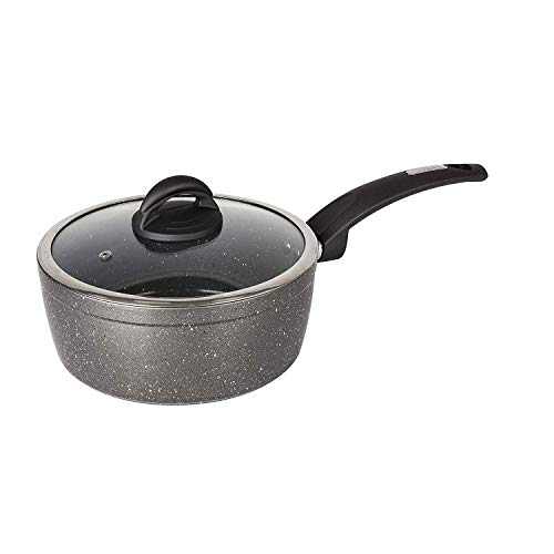 Tower Cerasure - Cazo antiadherente con tapa de cristal, cerámica, gris, 1.8 Litre
