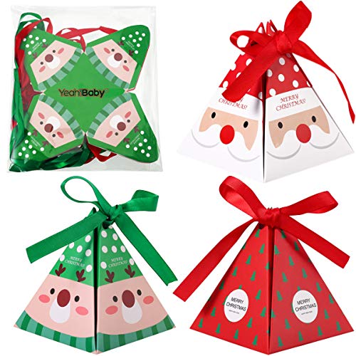 TOYANDONA 30pcs Cajas de Papel de Navidad Trata Dulces Chocolate golosinas Cajas Suministros de Fiesta de Navidad