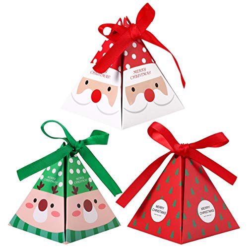 TOYANDONA 30pcs Cajas de Papel de Navidad Trata Dulces Chocolate golosinas Cajas Suministros de Fiesta de Navidad