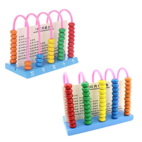 TOYANDONA Abacus Toy Mini Calculadora de Madera Número de Cuentas de Conteo de Rodillos de Pie Matemática Enseñanza Juguetes Educativos para Niños Pequeños