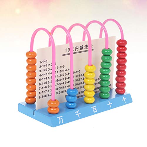 TOYANDONA Abacus Toy Mini Calculadora de Madera Número de Cuentas de Conteo de Rodillos de Pie Matemática Enseñanza Juguetes Educativos para Niños Pequeños