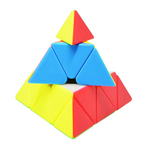TOYESS Cubo de Pyraminx Stickerless 3x3x3, Piramide 3x3 Cubo de Velocidad Rompecabezas para Niño & Adultos