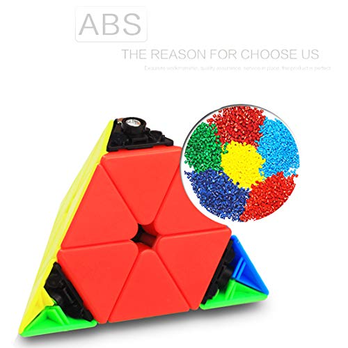TOYESS Cubo de Pyraminx Stickerless 3x3x3, Piramide 3x3 Cubo de Velocidad Rompecabezas para Niño & Adultos