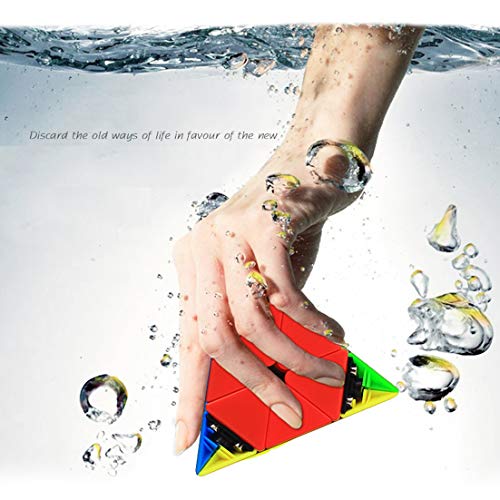 TOYESS Cubo de Pyraminx Stickerless 3x3x3, Piramide 3x3 Cubo de Velocidad Rompecabezas para Niño & Adultos