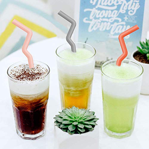 Toyfun 5 pajitas reutilizables de colores, pajita de silicona extraíble y lavable para beber bebidas calientes y frías de forma segura 23 cm Colorful