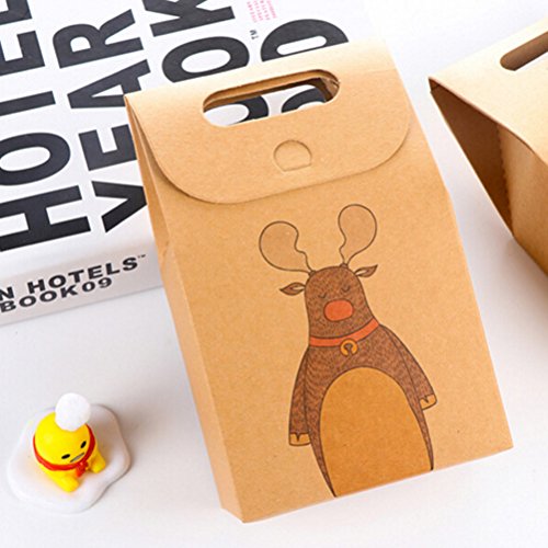 TOYMYTOY Kraft Paper Candy Bags Personaje de Dibujos Animados imprimió la Caja de Regalo Galletas Bolsas para Regalos (Santa Claus)