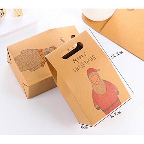 TOYMYTOY Kraft Paper Candy Bags Personaje de Dibujos Animados imprimió la Caja de Regalo Galletas Bolsas para Regalos (Santa Claus)