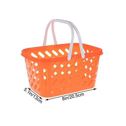 Toyvian Cesta de Compras portátil, Juguetes con asa, Cesta organizadora de Almacenamiento (Naranja)