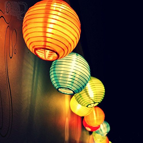 TR Turn Raise 4.8 Metros 20 LED Guirnaldas de Luces Farolillos Solares Exterior Impermeable para Decoración Jardines Casas Bodas（Multicolor）