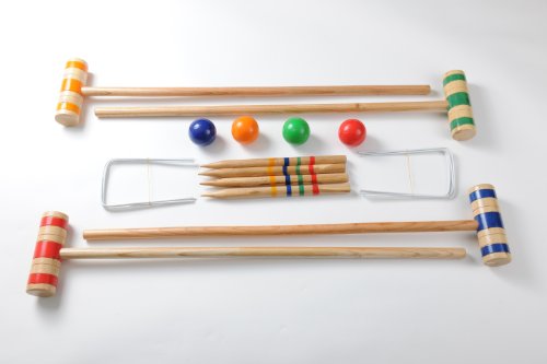 Traditional Garden Games, Kit de 96 cm para Croquet de Jardín en Bolsa de Tela para Transportar