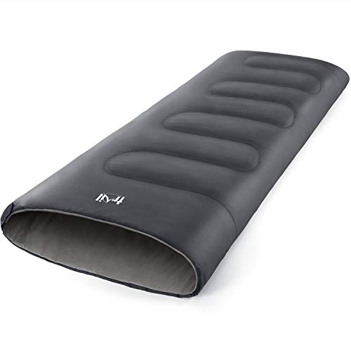 Trail Saco de Dormir Rectangular Estándar Adulto, Transpirable y Suave, 2 Estaciones, Camping, Senderismo, Festivales, Aire Libre. 200 g/m2, Bolsa Compresión Ultraligera, Bolsillos Internos.190cmx75cm
