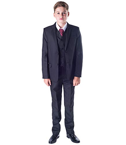 Traje clásico de niño que lleva los anillos a los novios, de Romario, 5 piezas, color negro Negro negro 2-3 Años