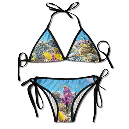 Traje de baño de Mujer Sexy Agua Clara en The Beech en el mar Atlántico Cuba Costas con Cielo fantástico Paisaje Arte Ropa de Playa