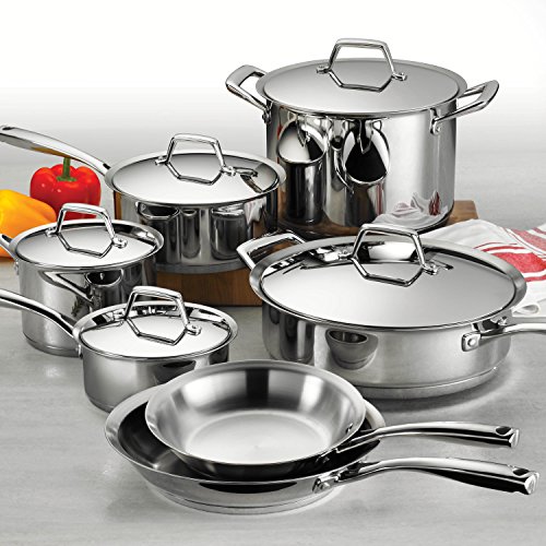 Tramontina 80101/203DS Gourmet Prima - Juego de utensilios de cocina (12 piezas, acero inoxidable, apto para inducción), color marrón