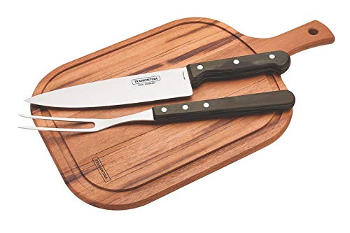 Tramontina Churrasco trinchar Cocina Juego de Cuchillos con Tabla de Cortar