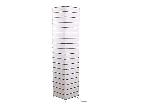 Trango 1215 lámpara de pie"Asia" moderno Lámpara de papel de arroz de diseño en cuadrado con varillas decorativas negras de 125 cm de alto, Lámpara decorativa de salón, lámpara de pie con pantalla