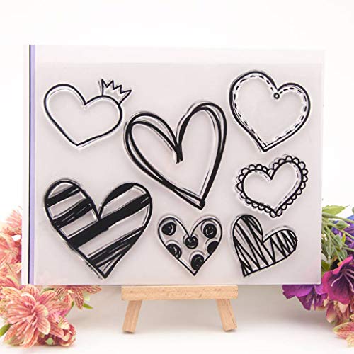 Transparente Hoja de sellos de silicona Estampado de scrapbooking Estampado en relieve Sello para bricolaje Álbum de fotos Álbum de fotos Papel Cuaderno Tarjeta Fabricación Diferentes amores
