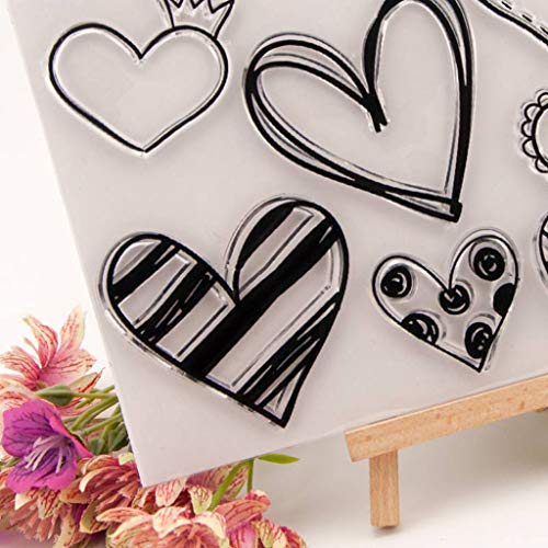 Transparente Hoja de sellos de silicona Estampado de scrapbooking Estampado en relieve Sello para bricolaje Álbum de fotos Álbum de fotos Papel Cuaderno Tarjeta Fabricación Diferentes amores