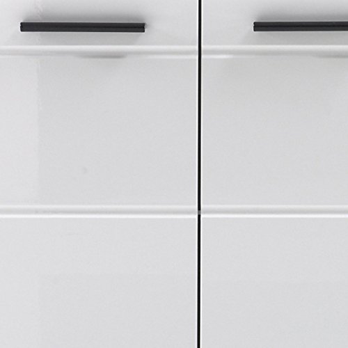 trendteam Mueble de baño base para lavabo Mueble base Skin Gloss, 60 x 56 x 31 cm en blanco brillante con hueco para sifón