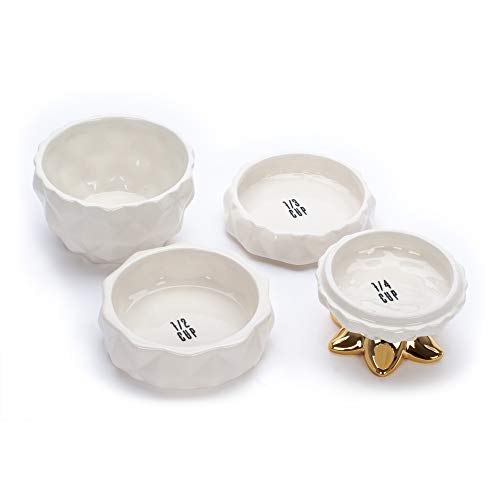 Tri-Coastal Design - 4 Tazas medidoras de Cerámica, Juego de 4 Tazas y Jarras de Cerámica Decorativas Para Hornear, Accesorios de Cocina Lindos (Ananas)