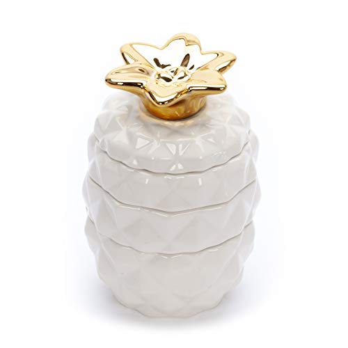 Tri-Coastal Design - 4 Tazas medidoras de Cerámica, Juego de 4 Tazas y Jarras de Cerámica Decorativas Para Hornear, Accesorios de Cocina Lindos (Ananas)
