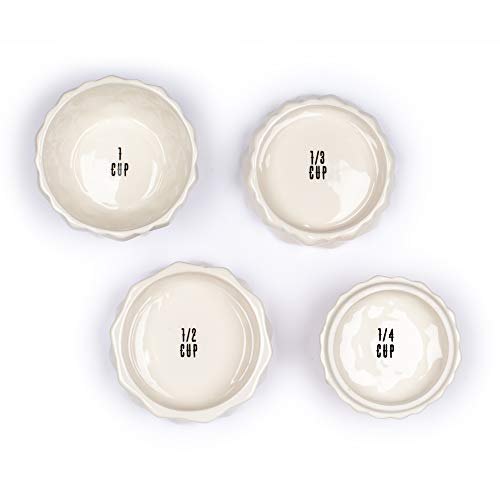 Tri-Coastal Design - 4 Tazas medidoras de Cerámica, Juego de 4 Tazas y Jarras de Cerámica Decorativas Para Hornear, Accesorios de Cocina Lindos (Ananas)