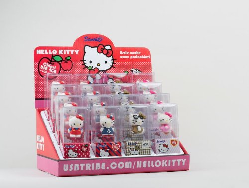 Tribe Hello Kitty Classic - Memoria USB 2.0 de 8 GB Pendrive Flash Drive de Goma con Llavero