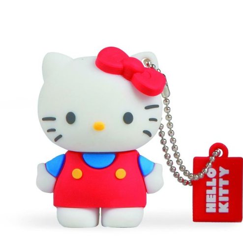 Tribe Hello Kitty Classic - Memoria USB 2.0 de 8 GB Pendrive Flash Drive de Goma con Llavero
