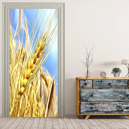 Trigo de oro Etiqueta de la pared PVC arte europeo hogar decoración mural visual autoadhesivo calcomanía día de fiesta bricolaje 90X200CM