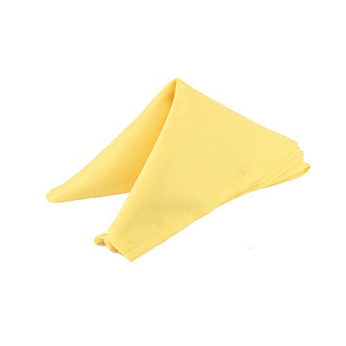 Trimming Shop 20 Inch Algodón Poliéster Negro Mesa Servilleta para Hogar, Hotel, Comedor, Boda, Banquete, Fiesta, Eventos, Dobladillo Bordes Ligero & Lavable a Máquina, 1Pc - Limón, 10Pcs