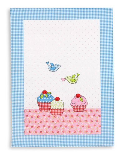 Triolino Paño de cocina mitad Lino Patchwork Tamano 50 cm x 70 cm Color Azul