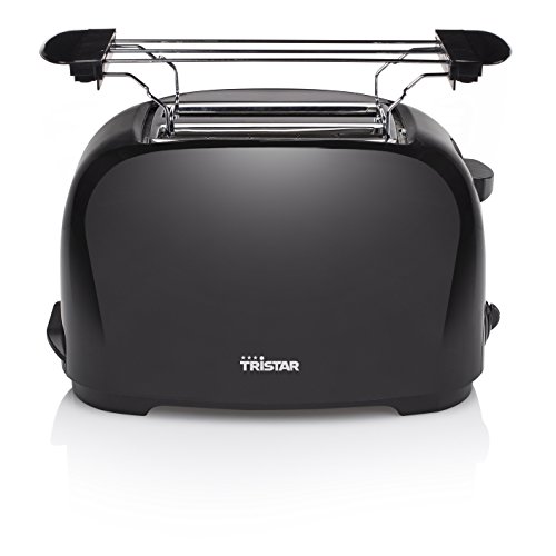 Tristar BR-1025 Tostadora para 2 rebanadas de Pan, 800 W, 6 ajustes de Tostado, Bandeja para Migas extraíble, Plástico, 2 Ranuras, Negro