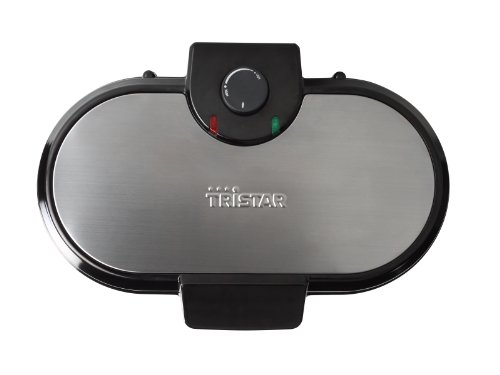Tristar WF-2120 Gofrera en acero inoxidable para 10 gofres con forma de corazón por sesión, 1200 W, Negro y plateado
