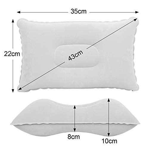 TRIXES Almohada Inflable para Viaje o para Acampar - Almohada para Inflar - Paquete Doble Gris