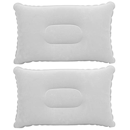 TRIXES Almohada Inflable para Viaje o para Acampar - Almohada para Inflar - Paquete Doble Gris