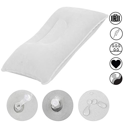 TRIXES Almohada Inflable para Viaje o para Acampar - Almohada para Inflar - Paquete Doble Gris